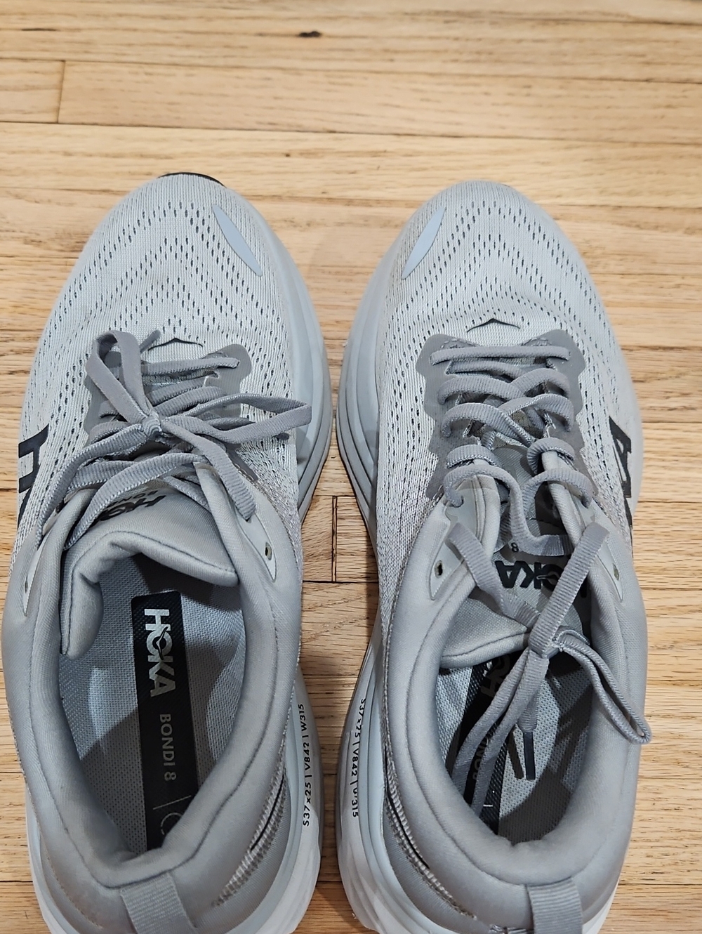 Hoka Gray and White Cushioned Running Shoes - Picture 4 of 5